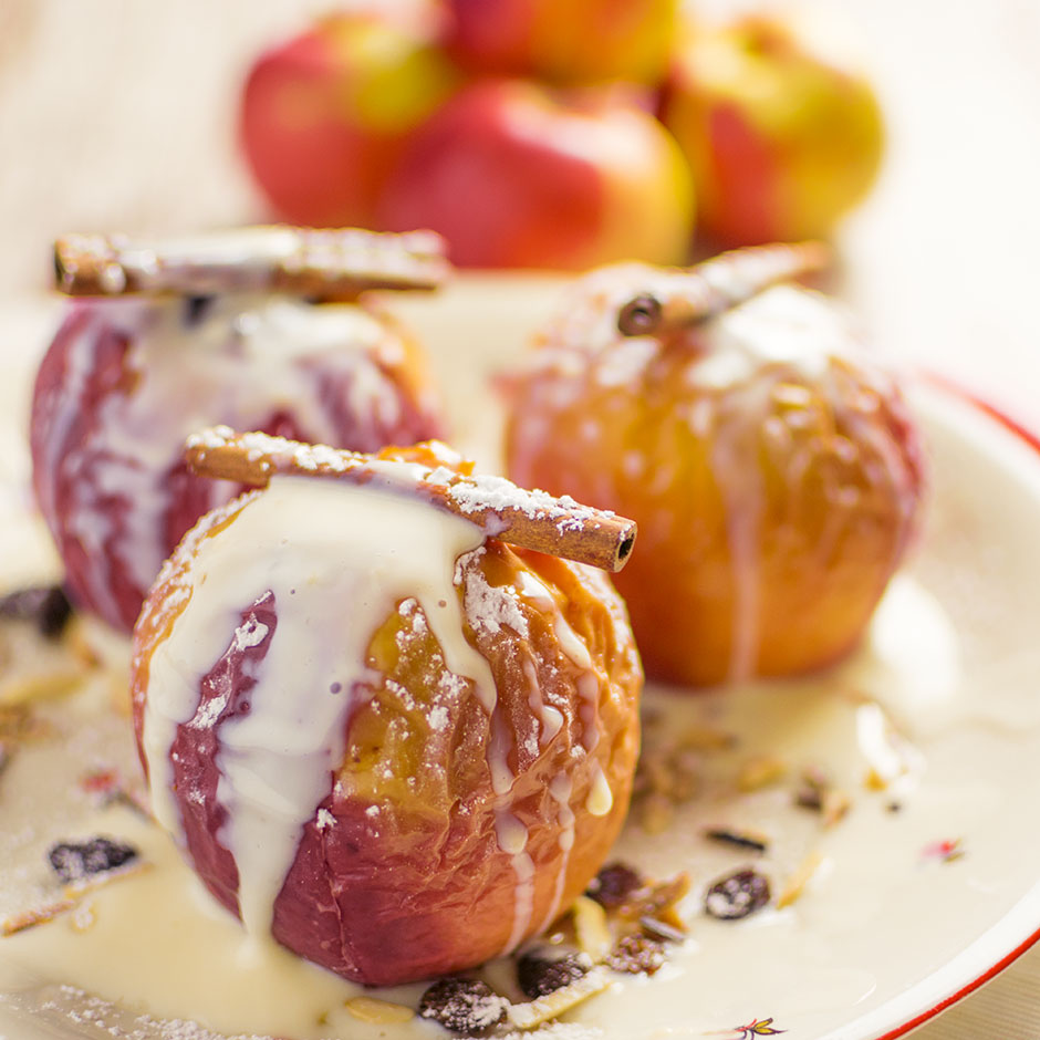 Bratapfel Rezept mit Vanillesoße