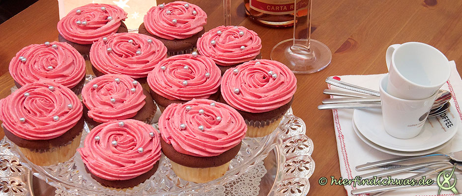 Cupcake, Muffin, mit Himbeertopping