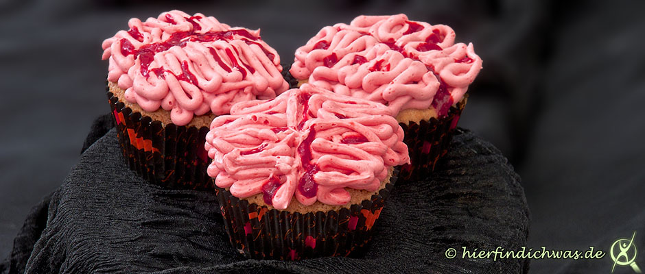 Gehirn-Muffin für Geburtstagsfeiern und Halloween