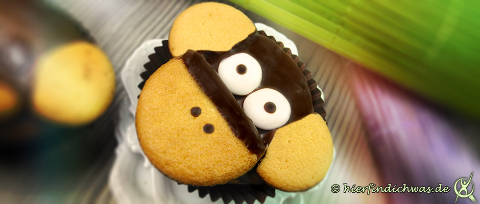 Vorsicht! Jetzt sind die Affen los!  Affen-Cupcakes mit Banane