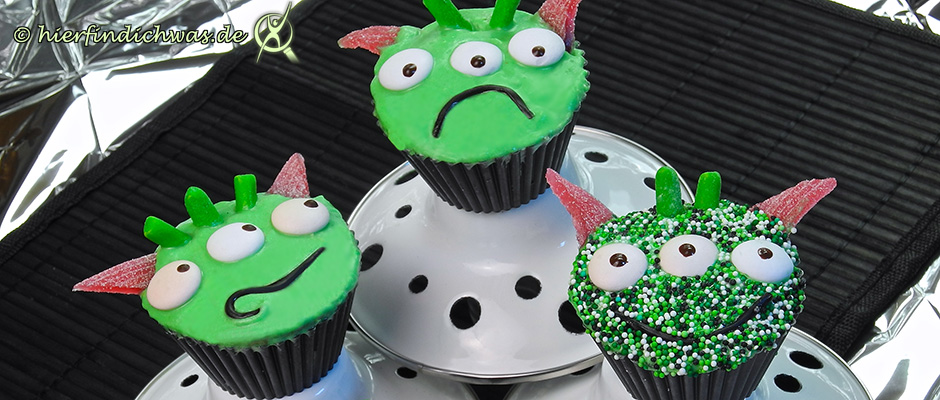 Der Beweis! Sie sind gelandet –  Alien-Cupcakes