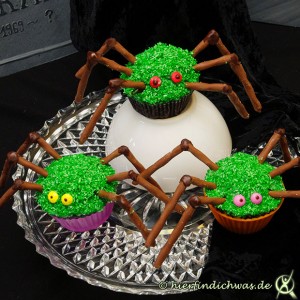 Ideen Gruselabend Muffin als Spinne