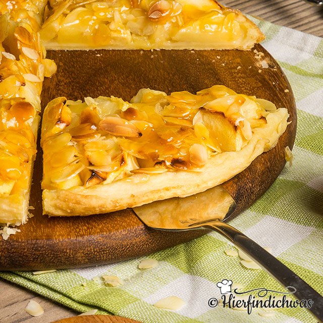 schneller Apfelkuchen mit Blaetterteig