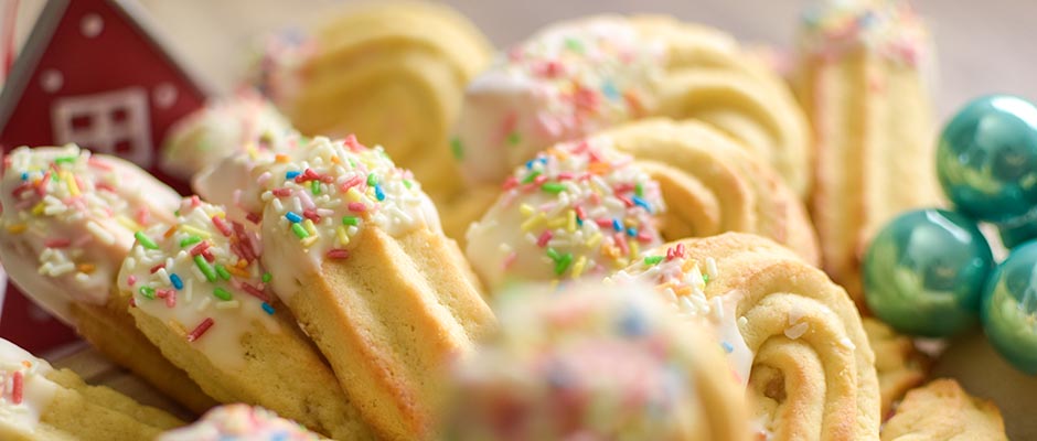 Spritzgebaeck mit Marzipan