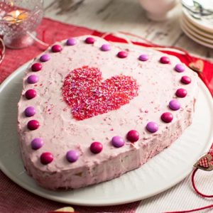 Himbeerherztorte-Valentinstag