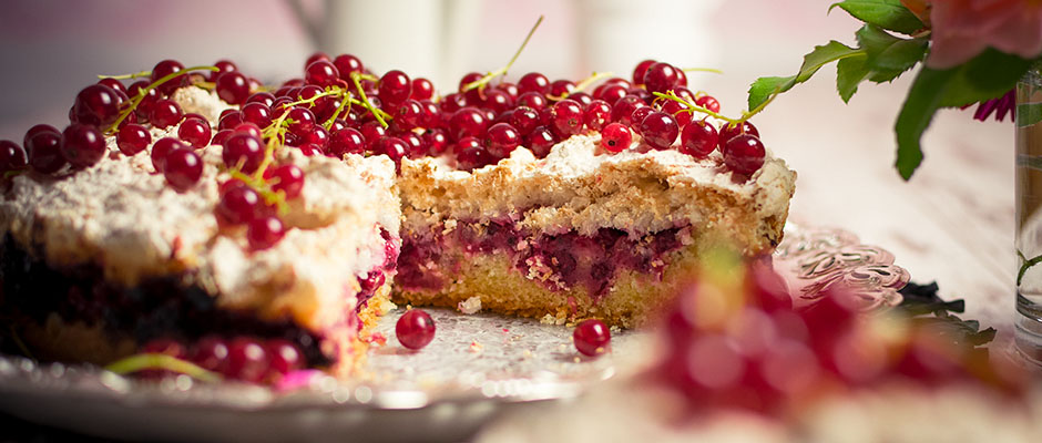Johannisbeerkuchen mit Baiser