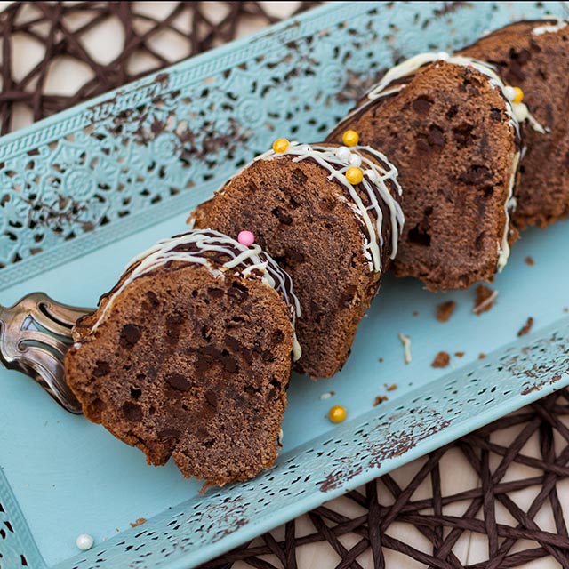 Schokoladenkuchen mit Rotwein